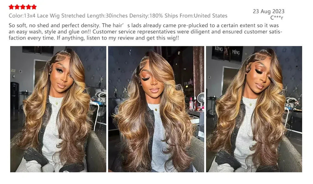 P4/27 Body Wave Wigs Human Hair 36 Inch Highlight 200 Density HD Transparent Frontal Lace Wigs Human Hair For Black Women