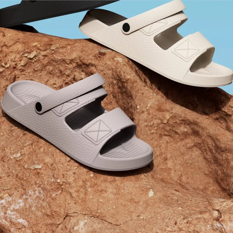 Shevalues New Sandals For Men Non-slip Outdoor Beach Shoes Soft Sole Comfortable Slides EVA Lightweight Men's Bathroom Slippers