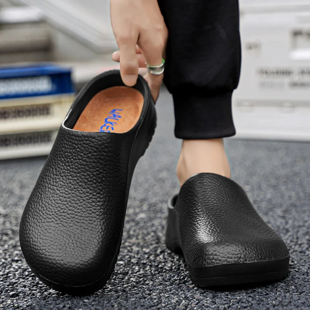 Men's Summer Slippers Non-slip Oil-resistant Chef Shoes Kitchen Shoes For Men Nurse Work Shoe Casual EVA Lightweight Soft Clogs