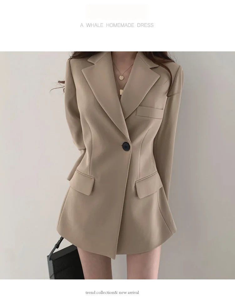 Autumn Winter Slim Women's Blazers Chic Casual Office Lady Suit Solid Fashion Coat Luxury Female Blazer Mujer Korean Style