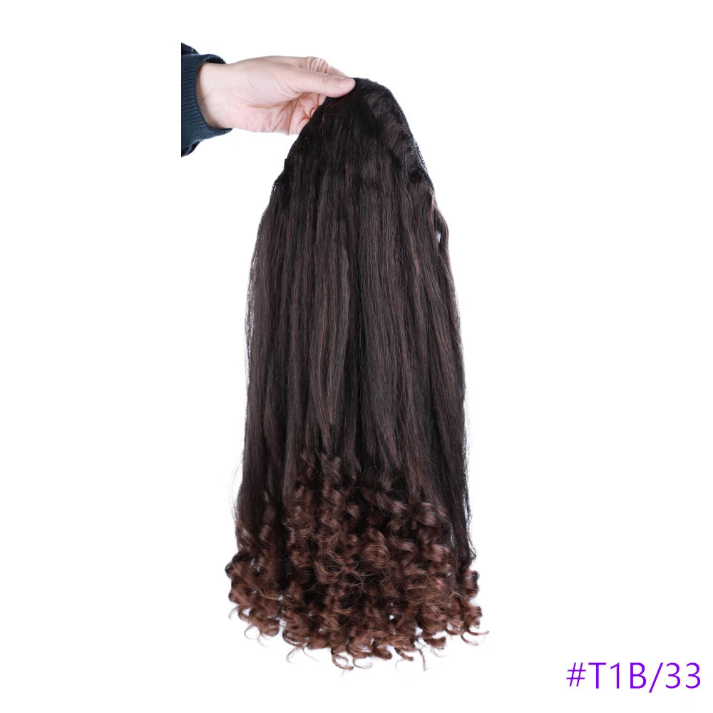 Synthetic Long Curly End Ponytail Extension Synthetic Draw-string Ponytail Clip-In Hair Extension For Women Natural Looking