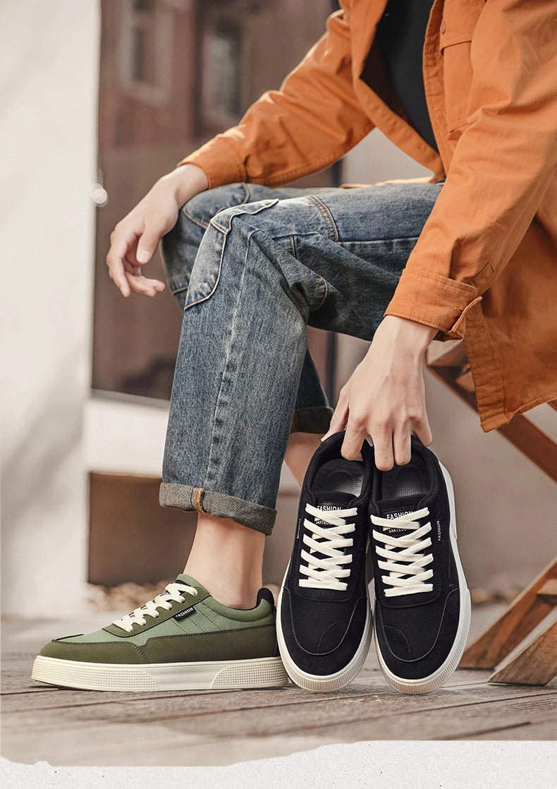 Men's plus size casual shoes summer new soft-sole non-slip outdoor thick-sole walking shoes fashion sports board shoes flat shoe