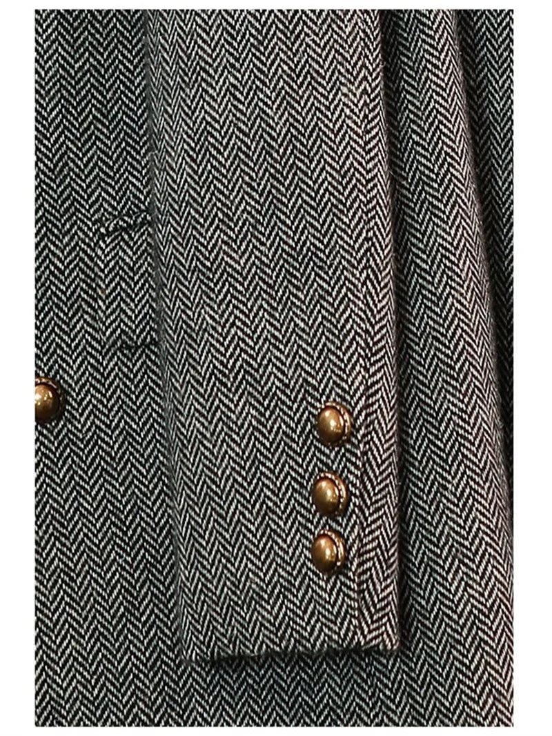 High-Quality Suit Jacket Women 2025 New Autumn Winter Word Pattern Blazer Coat Female Temperament Cool Design Unique Ladies Tops