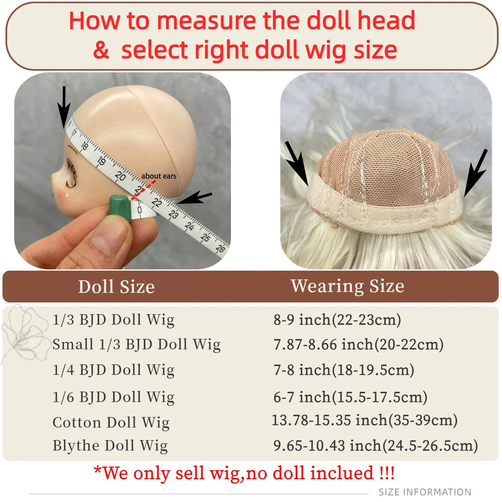 1/3 1/6 BJD/SD Doll Wig With Bangs Long Straight Wig Synthetic Wig For Girls Diy Bjd Wig Accessories