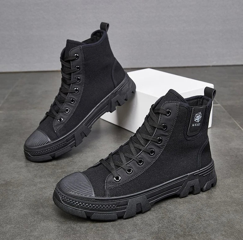Man Shoes Lace Up Warm Industrial Safety High Cut Boots for Men with Fur Work Winter Footwear Cheap Casual Classic Non Slip Y2k