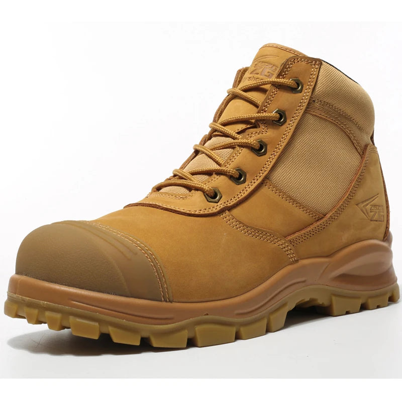 Genuine Leather Men's Boots Safety Shoes Indestructible Work Boots Steel Toe Shoes Puncture-Proof security Protective Shoes Male