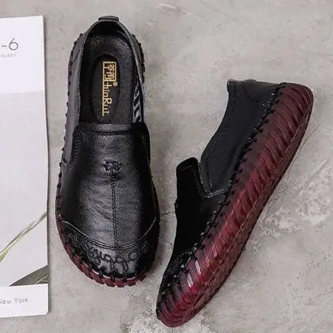 Black Wide Fit Women Shoe Female Loafers Designer Spring Shoes with Genuine Leather Upper 2022 New oxford Sneaker Woman Flats