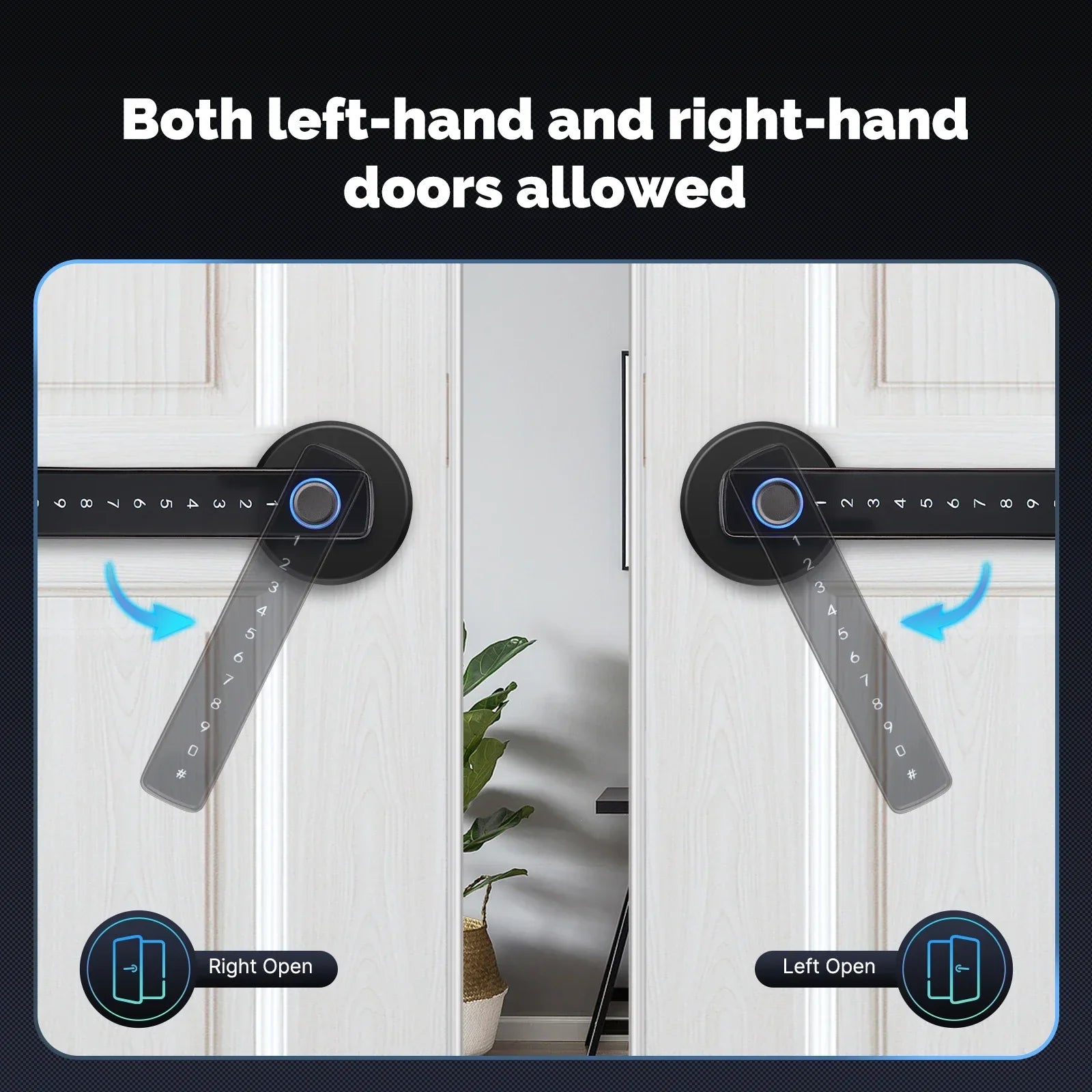 MOES Tuya Bluetooth Smart Fingerprint Door Handle Lock Electronic Password APP Remote Unlock Hotel Apartment Office Rental House