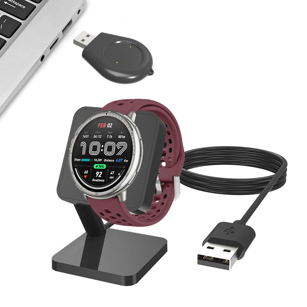 Dock Charger Stand Adapter USB Cable Holder For Amazfit Active 2/Bip 6/GTR 4 GTR4/GTR3 Pro/GTS 4 GTS4/GTS3/T-rex 2/Trex Ultra