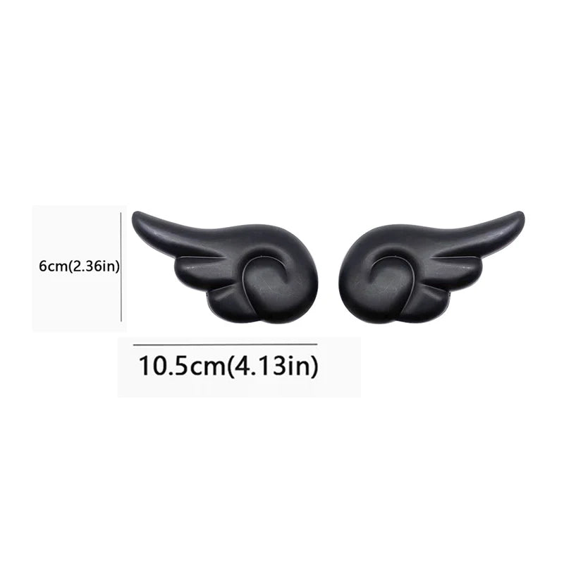 2pcs Lovely Angel Wings Shoes Charms Accessories Black White DIY Shoes Buckle Cartoon Shoes Buckles Decor Removable Shoe Pendant