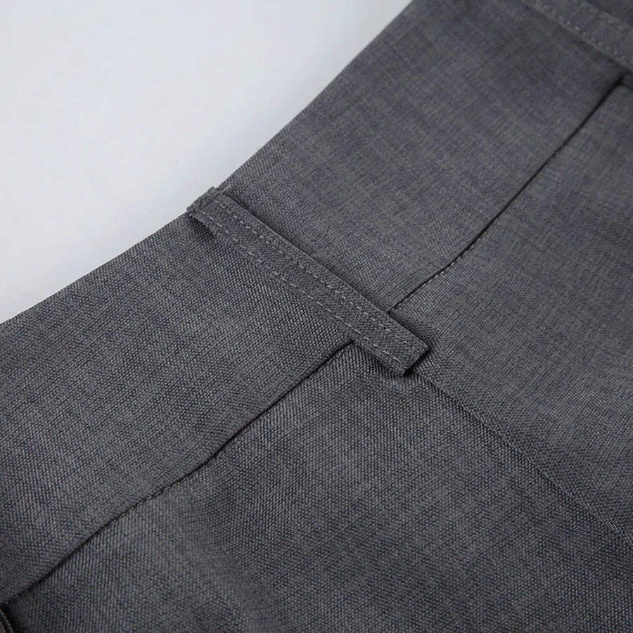 Gray Low Waisted Wide Leg Flare Pants Office Elegant Women's Casual Slim Pantalones Korean Fashion Formal 2025 New Trousers