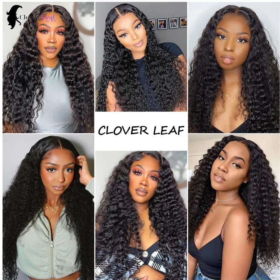 Deep Wave Human Hair Bundles Raw Hair Bundles 100% Natural Deep Curly Remy Peruvian Hair Weave Extensions 1/3/4 Bundle for Women
