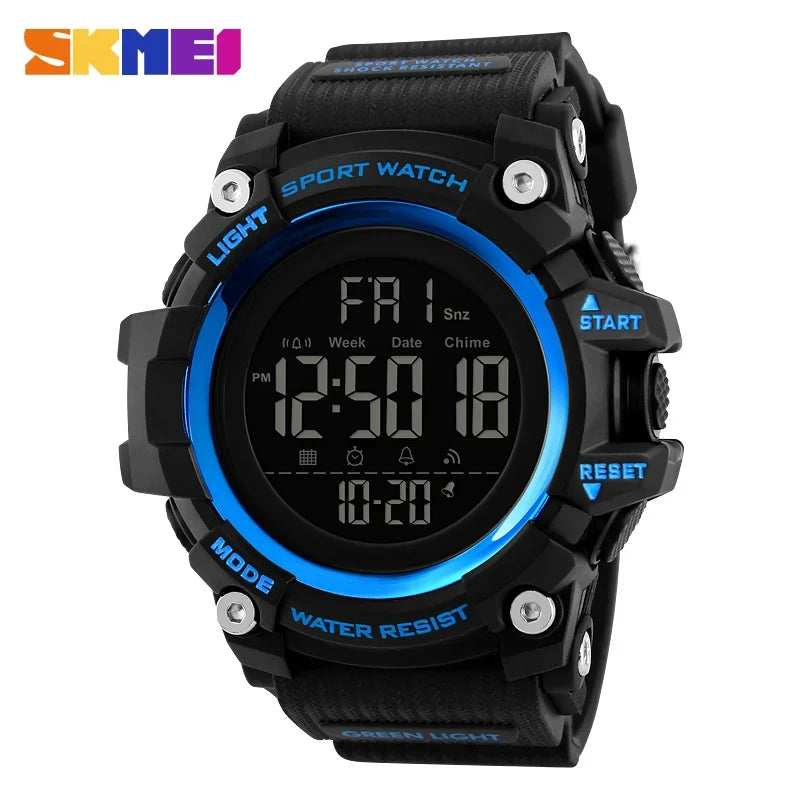 SKMEI 1384 Waterproof Sport Electronic Watch for Men Military Digital Mens Wristwatches Shockproof Clock 1358 Reloj Masculino