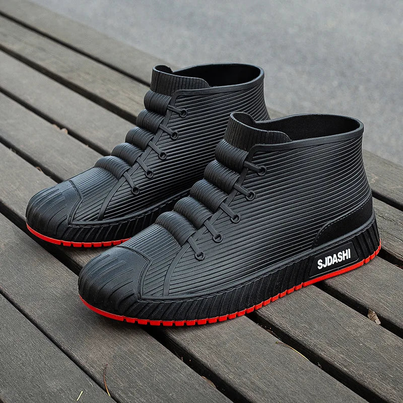 2025 Fashion Four Seasons Versatile New Rain Wear Short Tube Waterproof Shoes for Work Anti slip and Waterproof Men's Rain Boots
