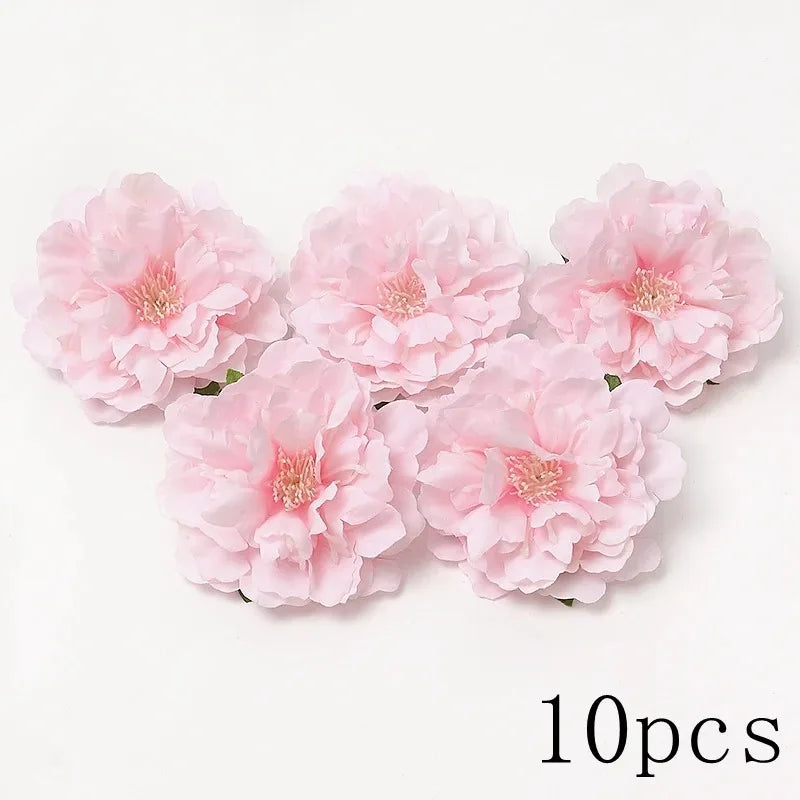 Pink Artificial Flowers Head For Wedding Home Room Decor DIY Fake Flowers For Decoration Birthday Party Craft Wreath Decoration