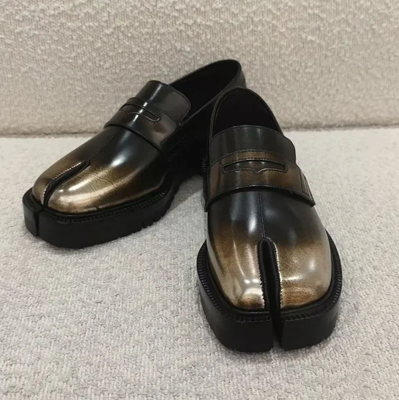 Classic Split Toe Loafers Women Brand Design Fashion Tabi Ninja Lace-up Casual Shoes Chunky Platform Flats Shoes Mujer 2025