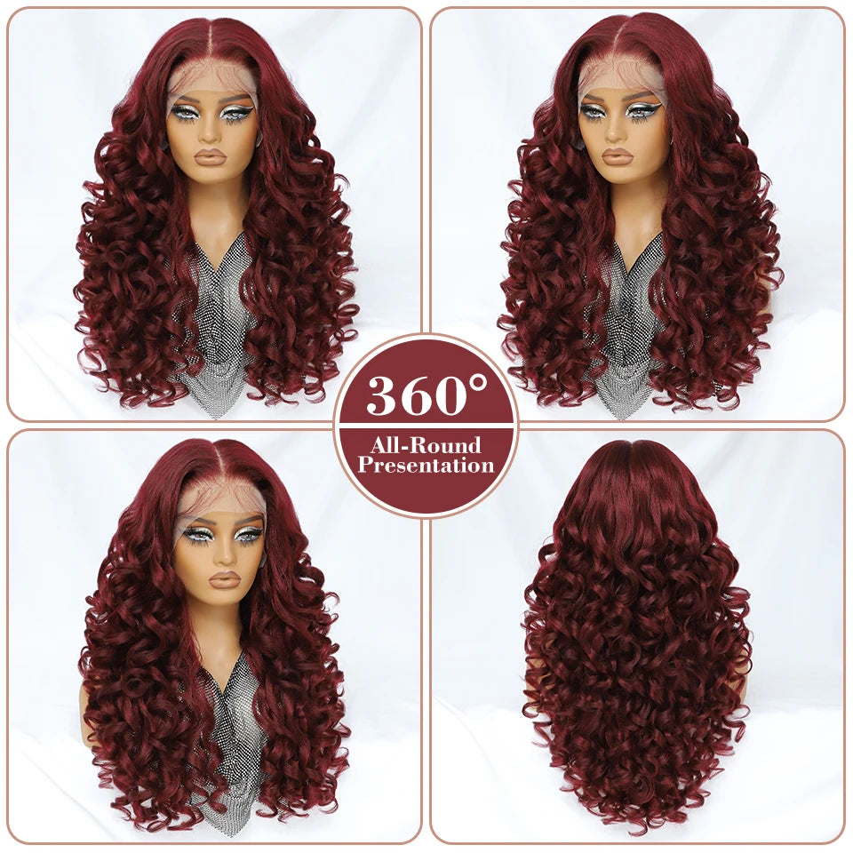 Latisha Lace Frontal Wig Synthetic 13x6 Curly Pre-Plucked Lace Frontal Wig With Baby Hair For Female 24" Lace Frontal Women Wigs