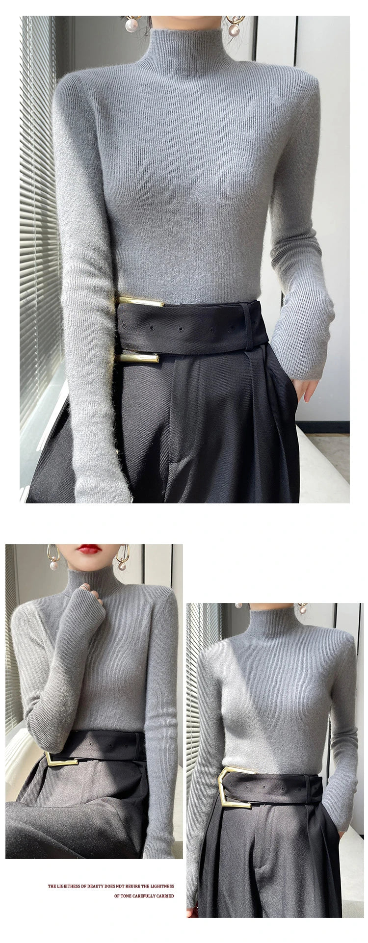 Female Slim Fit Women Sweater 2025 Autumn Winter Turtleneck Thickening Warm Soft Pullovers Ladies Solid Versatile Knitted Tops