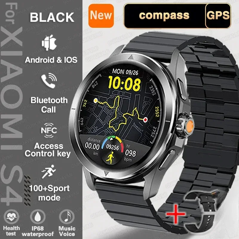 Xiaomi S4 Ultra Outdoor Sports Smart Watch Men AMOLED Screen NFC GPS Compass Heart rate Waterproof Bluetooth Call SmartWatch