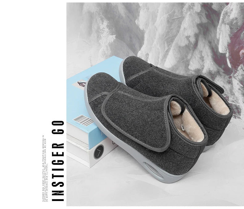 Women Warm Boots Winter Velvet Orthopedics Wide Feet Swollen Shoes Women Eversion Adjusting Soft Comfortable Diabetic Shoes