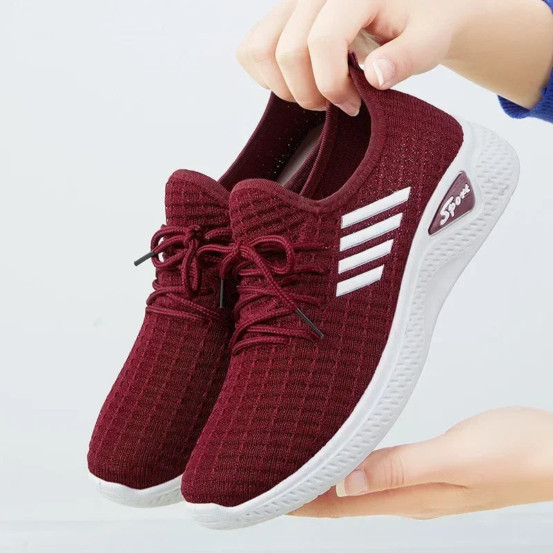 Fashionable Women's Sports Shoes, Thick Breathable Soft Sole Mesh, Lightweight Sneakers Casual Shoes, Comfort, Breathable