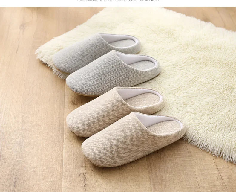 2024 Winter Women Warm Slippers Men Indoor Home Bedroom Flat Slides Couples Casual Plush Non-slip Flip Flops Ladies Soft Sandals