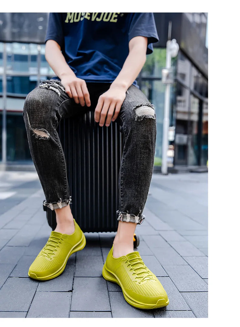 New Men's Outdoor Hiking Rain Boots Fashion Beach Non Slip Rain Shoes Rubber Fishing Work Shoes Durable Waterproof Rubber Shoes