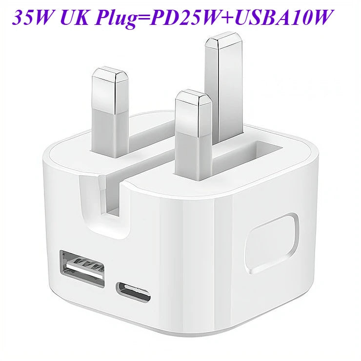 Super Fast Quick Charging 20W 35W UK GB AC Home Travel USB C Charger For IPhone 13 14 15 16 Samsung s24 S23 ultra Xiaomi