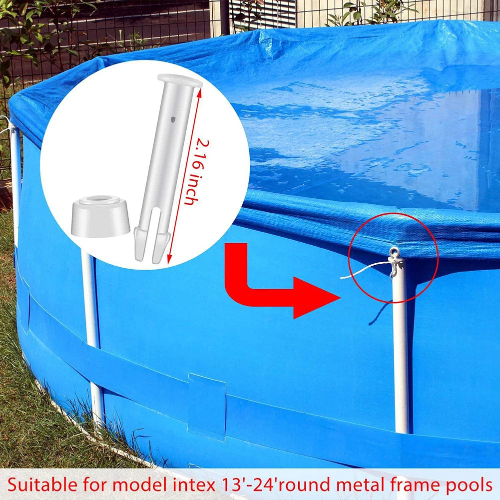 12 Packs Plastic Pool Joint Pins with Rubber Seals for Intex Swimming Pool Accessories Round Metal Frame for Swimming