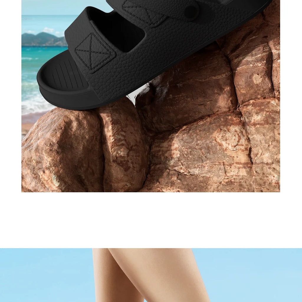 Shevalues New Sandals For Men Non-slip Outdoor Beach Shoes Soft Sole Comfortable Slides EVA Lightweight Men's Bathroom Slippers