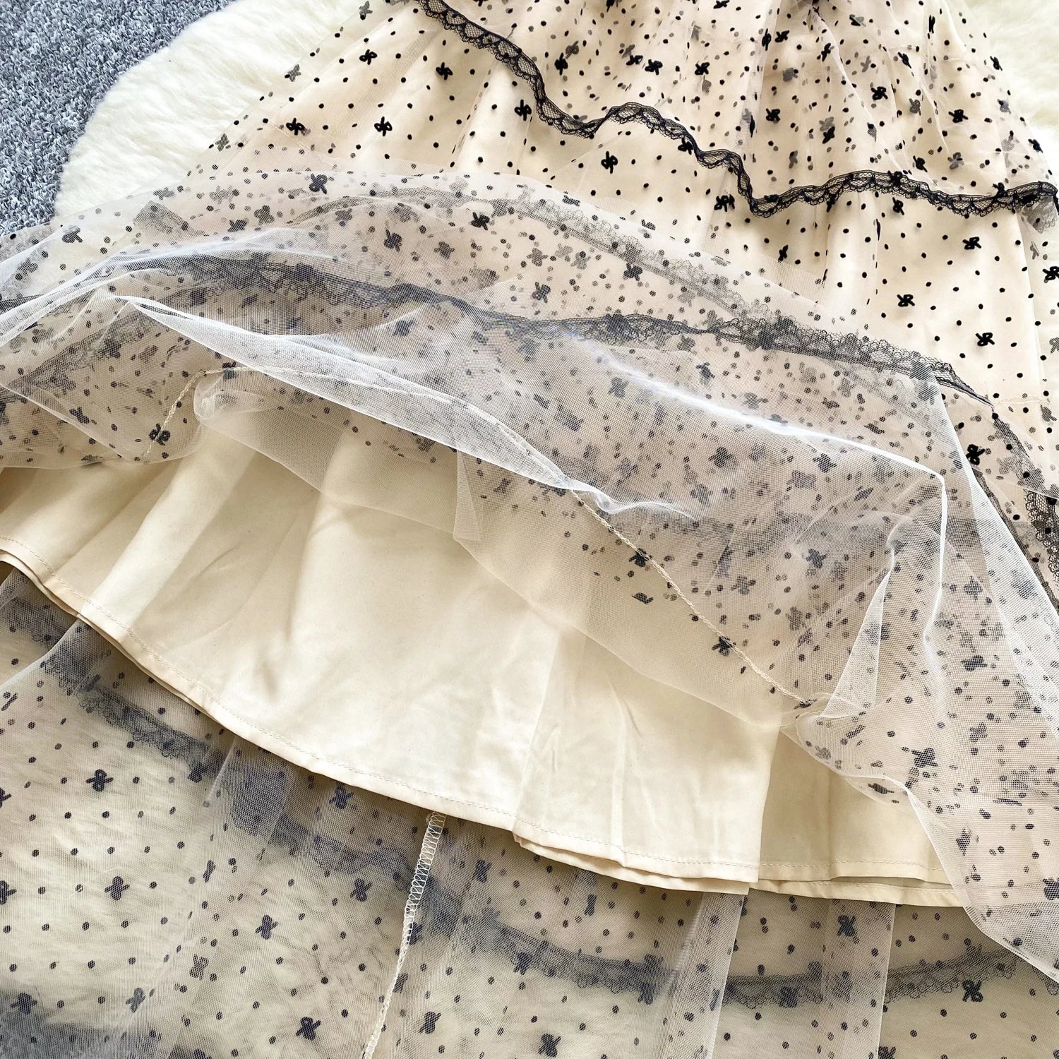 Ele Lace Splice Waist Cinched Me Dr Women's Summer New Sle Celebri Aosphere Super Fairy T Dr Skirt