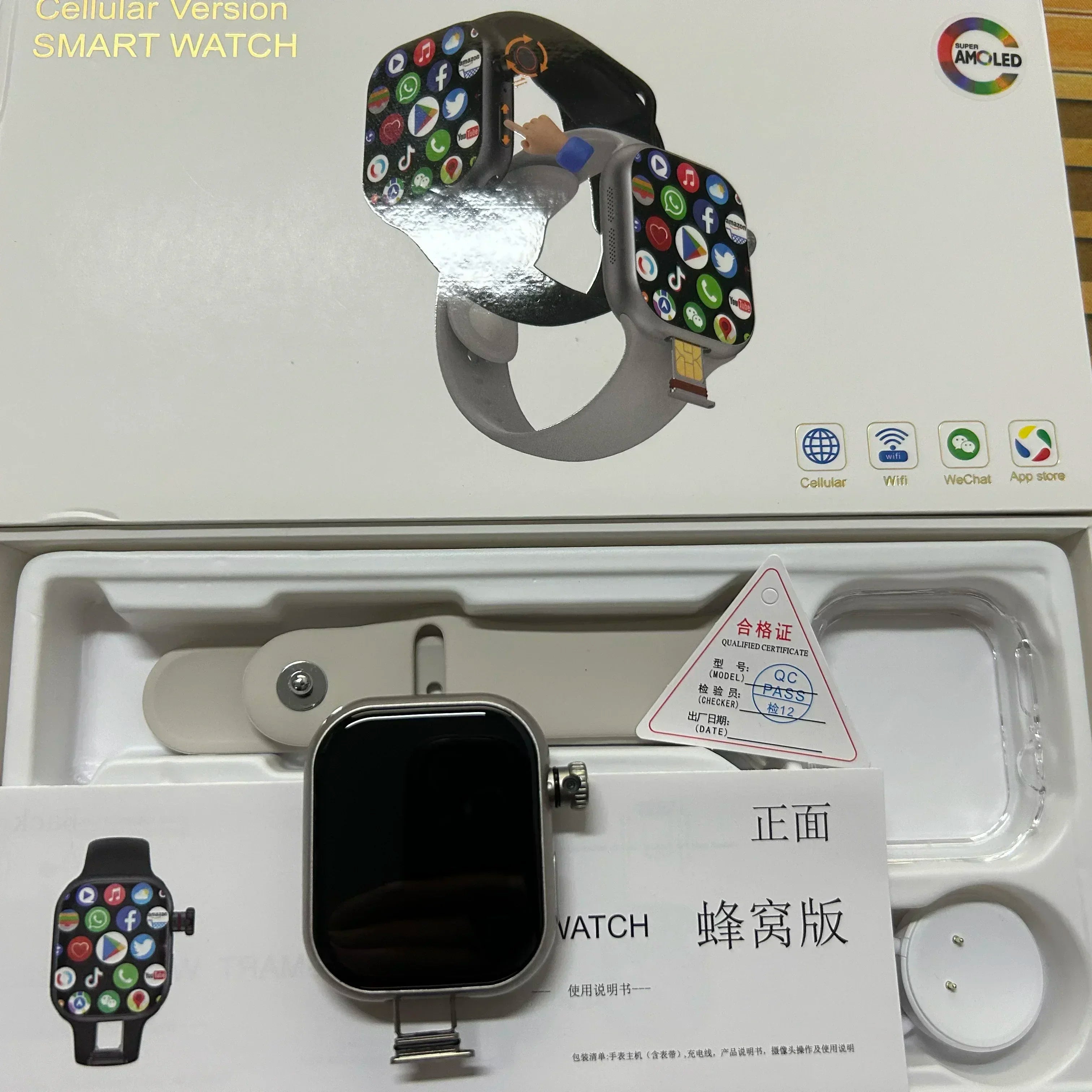 2025 5G Smart Watch Global Version 2.29 Inch AMOLED Screen 180 Degree Rotating Camera SIM Card WiFi GPS Video Call Support