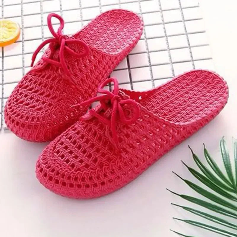 Summer Ladies Baotou Slippers with Hollow Fashion Soft Bottom Hole Shoes Women Wear Beach Sandals and Slippers