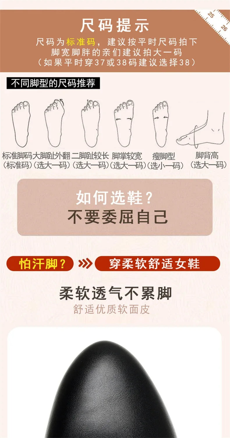 Comfort Fashion Soft Leather Winter Shoes Platform Boots 2024 Elegant Black Block High Heels Ankle Office Mom Boots