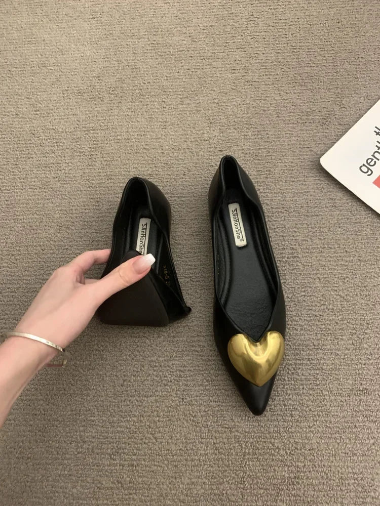 Elegant Black Flat Bottomed Single Shoes For Women New Spring Autumn/Winter French Style Soft Bottomed Comfortable Commuting Sho