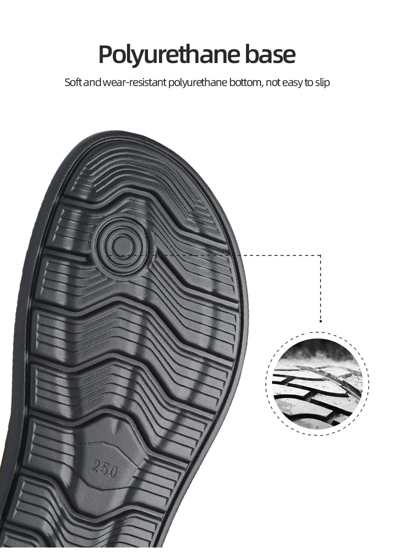 LAORENTOU slippers, men's genuine leather, Korean version, clip on flip flops, men's sandals, cowhide soft sole, anti slip