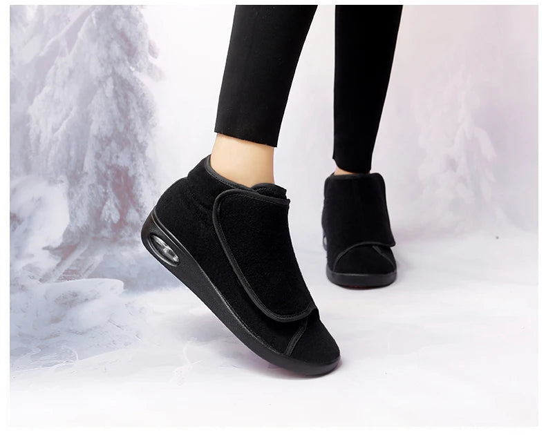 Women Warm Boots Winter Velvet Orthopedics Wide Feet Swollen Shoes Women Eversion Adjusting Soft Comfortable Diabetic Shoes