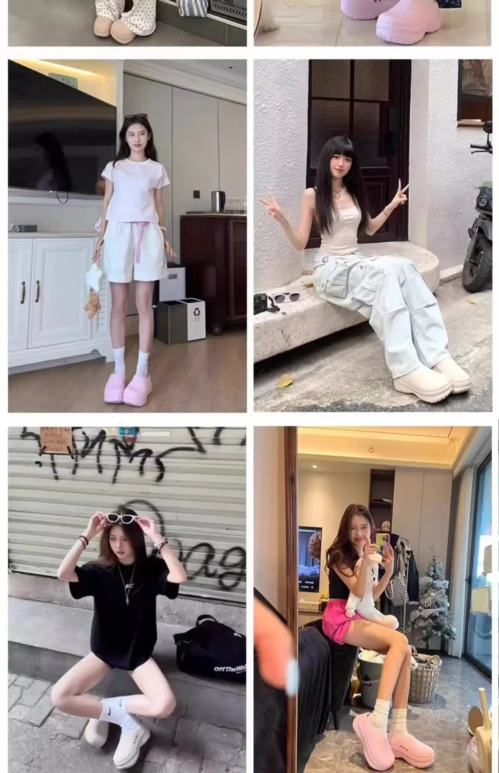 Women's Slippers Minimalist Fashion Air Cushion Soft 5CM Platform Non Slip Sandals Breathable Couple Style Heightened Chef Shoes