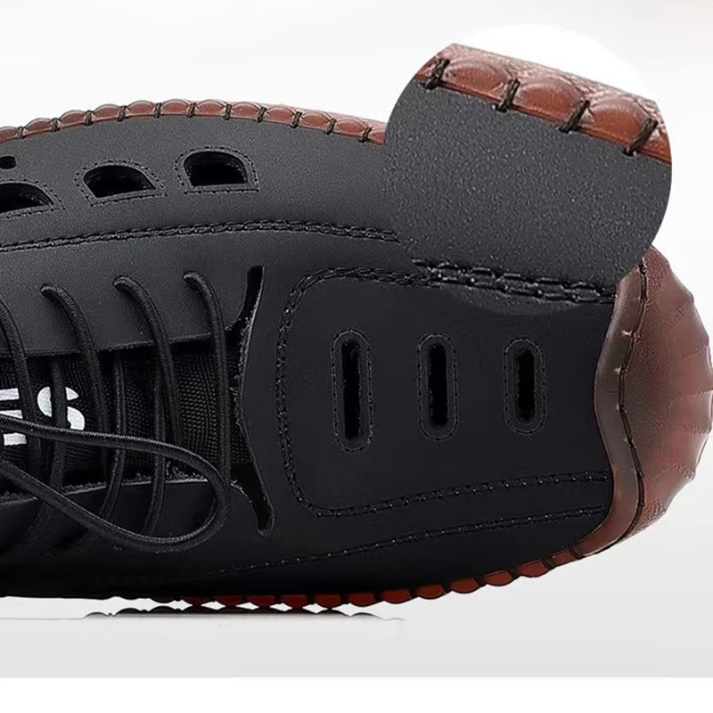 Men's Casual Sandals Fashion Hollow Out Breathable Shoes Summer Flat Business Soft Bottom  Sandalias Outdoor Beach Shoes