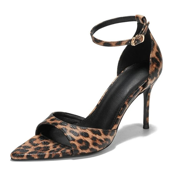 Fashion Leopard Print Vulcanized Women Sandals High Heels Non-Slip Platform Shoes Lightweight Summer Style