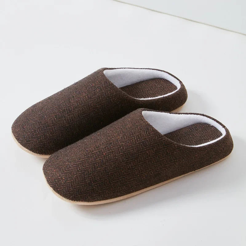 2024 Winter Women Warm Slippers Men Indoor Home Bedroom Flat Slides Couples Casual Plush Non-slip Flip Flops Ladies Soft Sandals