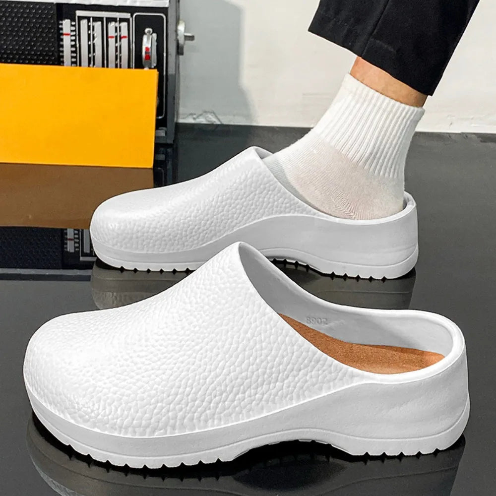 Men's Summer Slippers Non-slip Oil-resistant Chef Shoes Kitchen Shoes For Men Nurse Work Shoe Casual EVA Lightweight Soft Clogs