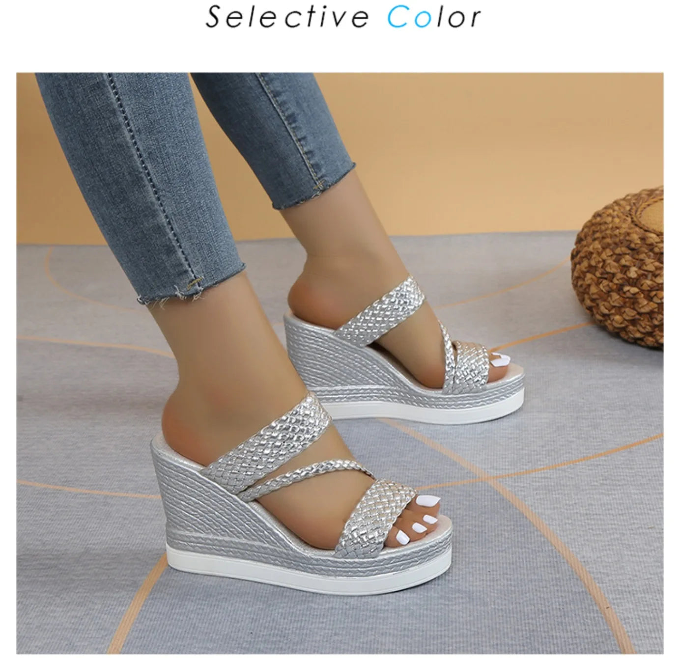 Women Sandals 2024 Summer New Outdoor Beach Sandals Comfortable Hot Shallow Wedges Shoes for Women Designer Casual Sandals