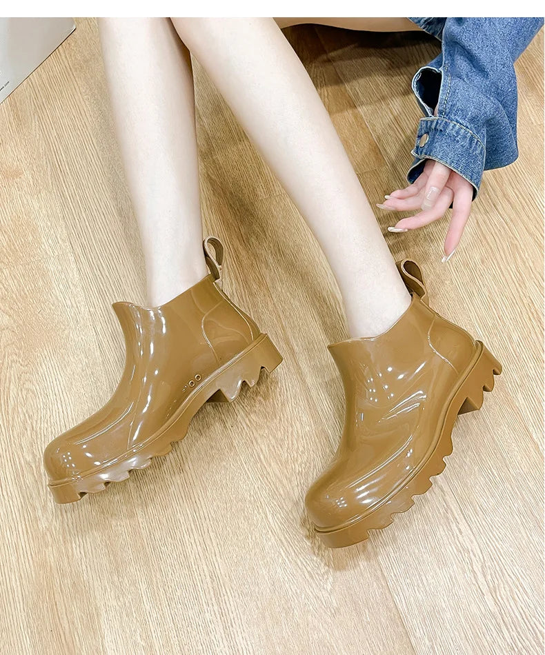 Fashion Women Waterproof Rain Boots Female Ankle Boots For Women Ladies Kitchen Rubber Boots Garden Work Water Shoes Galoshes