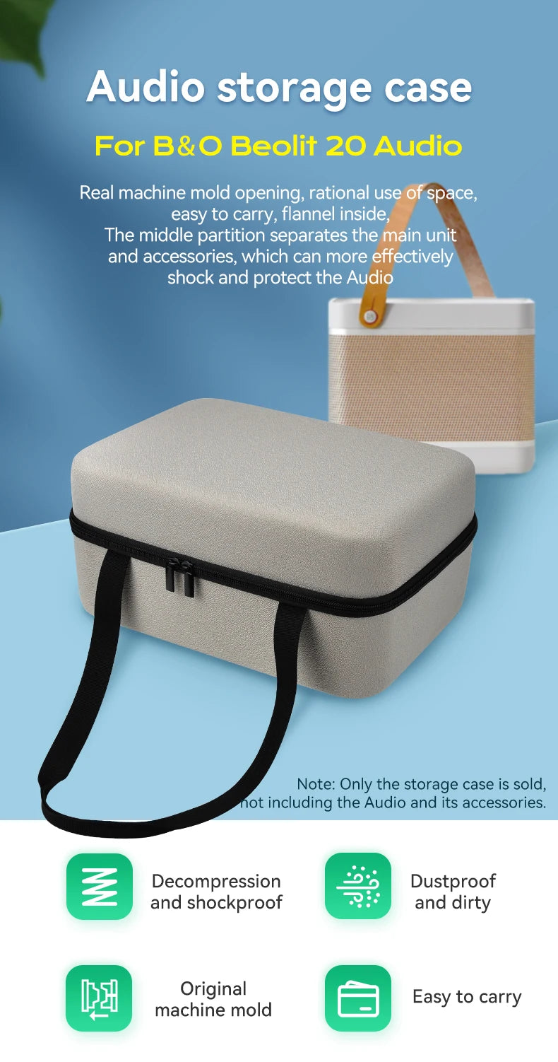 Hard shell Storage Bag for B&O Beolit 20 Speaker Travel  Dust-proof Outdoor Carrying Case for B&O Speaker Audio Accessories