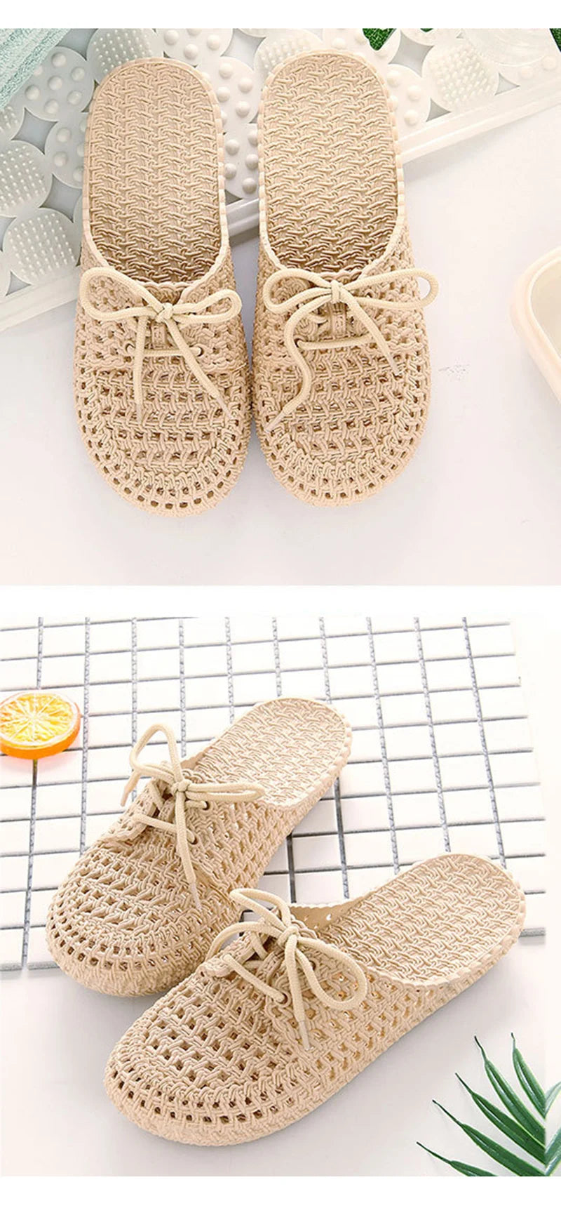 Summer Ladies Baotou Slippers with Hollow Fashion Soft Bottom Hole Shoes Women Wear Beach Sandals and Slippers