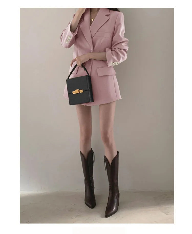 Autumn Winter Slim Women's Blazers Chic Casual Office Lady Suit Solid Fashion Coat Luxury Female Blazer Mujer Korean Style