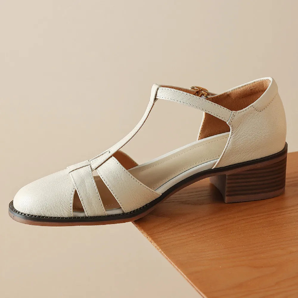 Women's genuine leather narrow band braided t-strap flats sandals round toe casual female summer roman style shoes for women hot