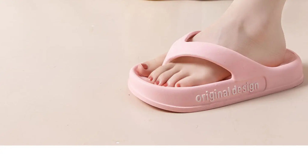 Supersoft Thick Sole EVA Unisex Flip Flops Home Non-slip Light Slides Outdoor Versatile Beach Flat Sandals for Couples Sandalias