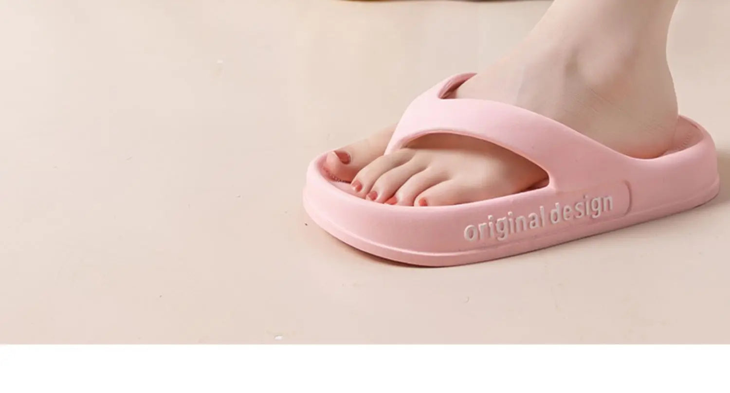 Supersoft Thick Sole EVA Unisex Flip Flops Home Non-slip Light Slides Outdoor Versatile Beach Flat Sandals for Couples Sandalias